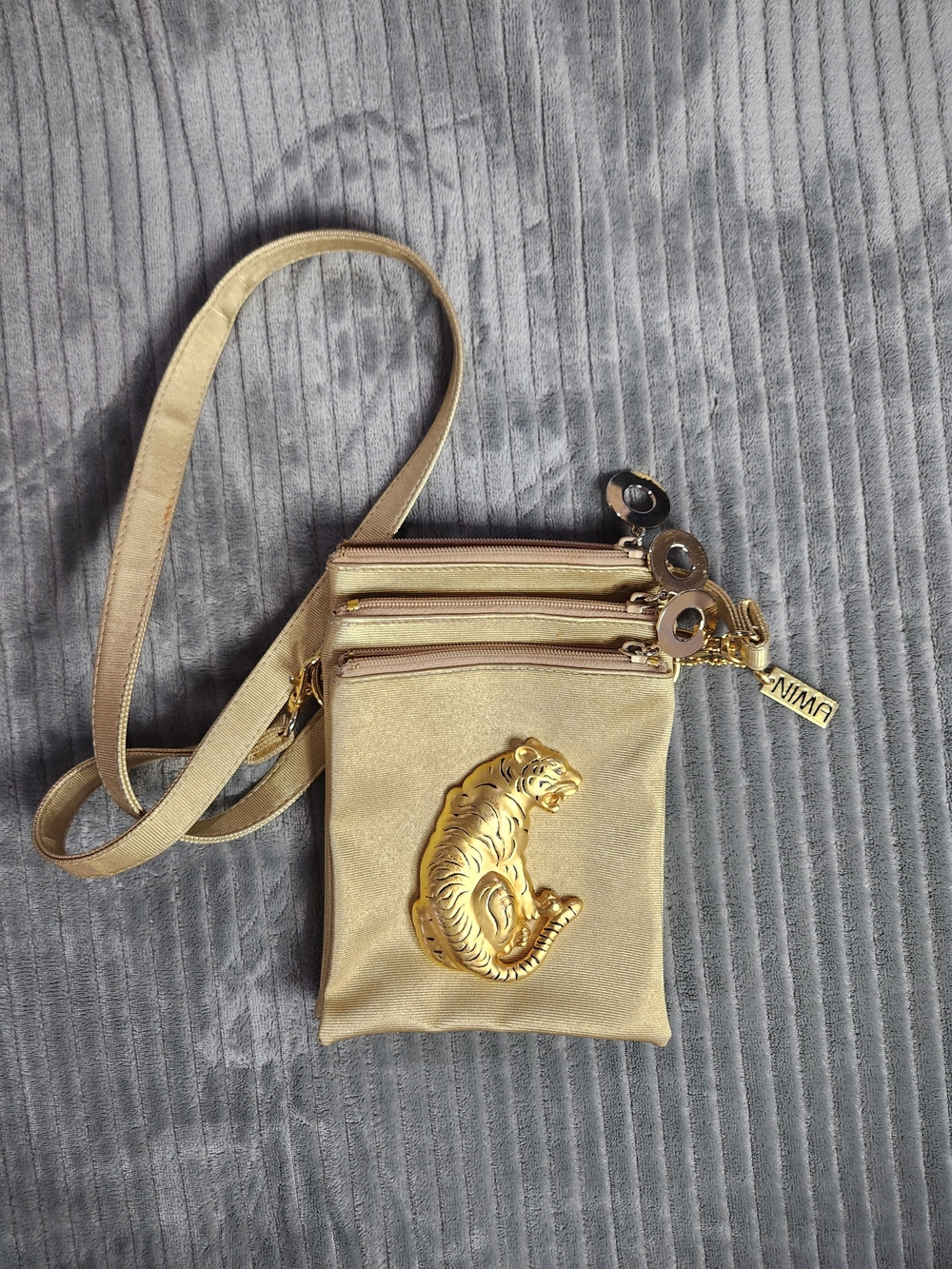 Nima Golden Tiger Cross Body Bag Purse